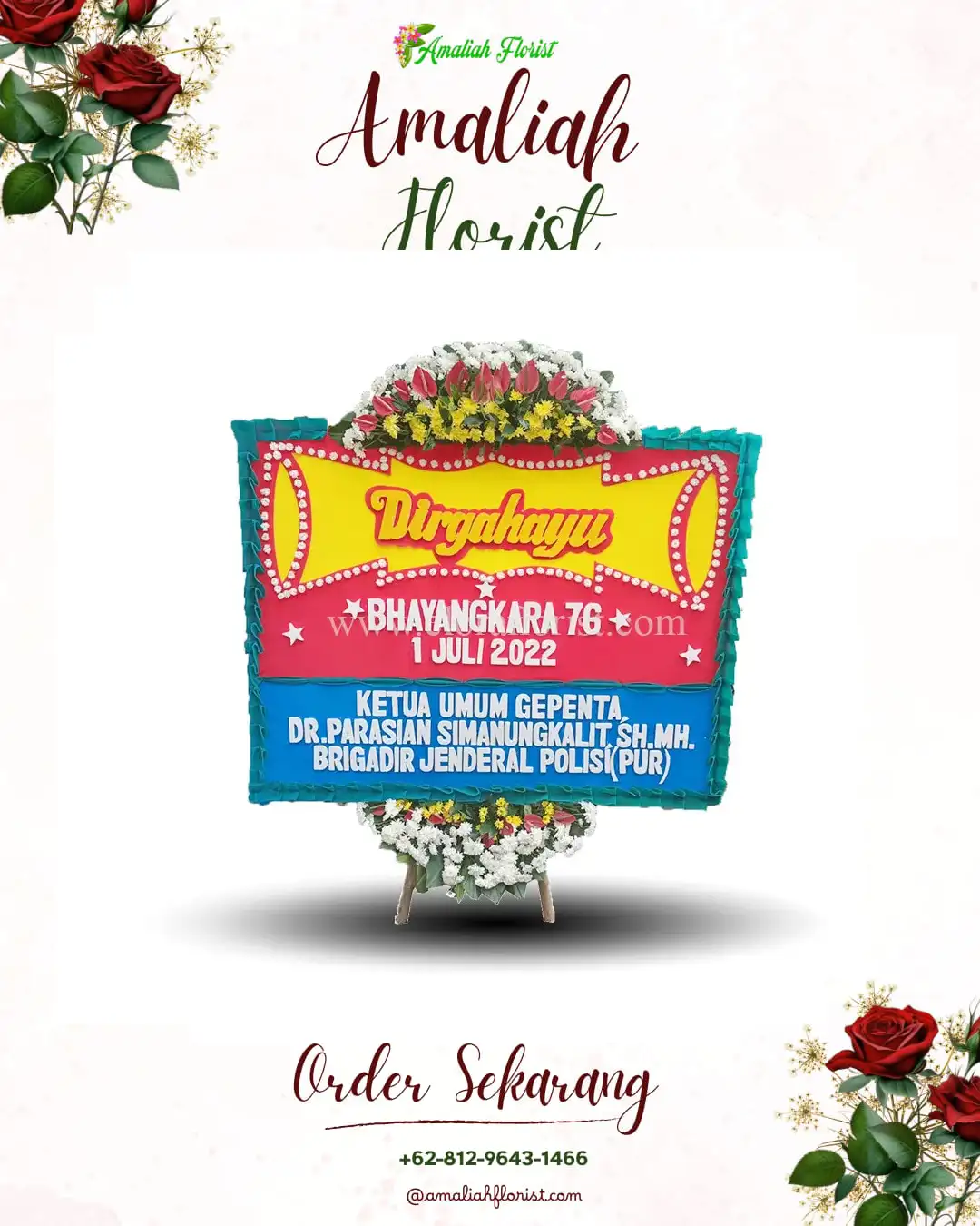 Papan Bunga HUT Ulang Tahun Simpang Kiri